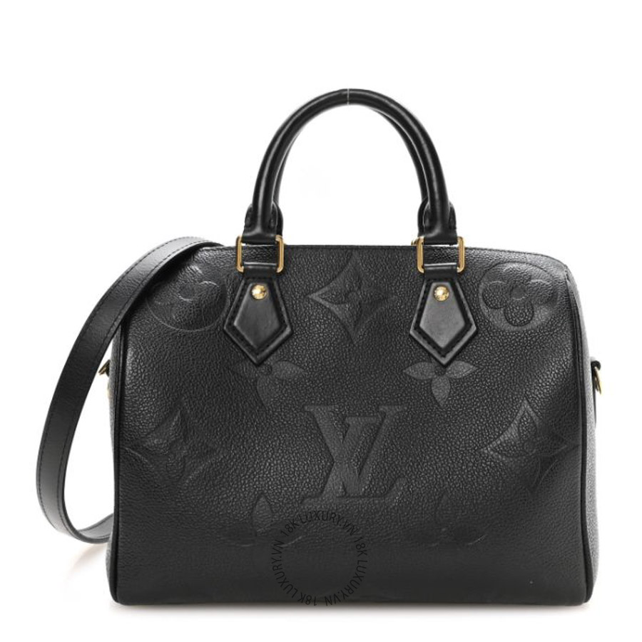 Túi Trống Louis Vuitton Empreinte Monogram Giant Speedy Bandouliere 25 Black NSBD800