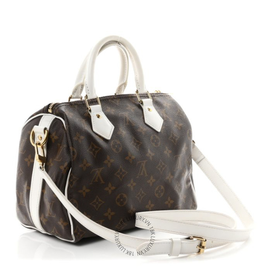 Túi Trống Louis Vuitton Monogram LV Match Speedy Bandouliere 25 White NSBD857
