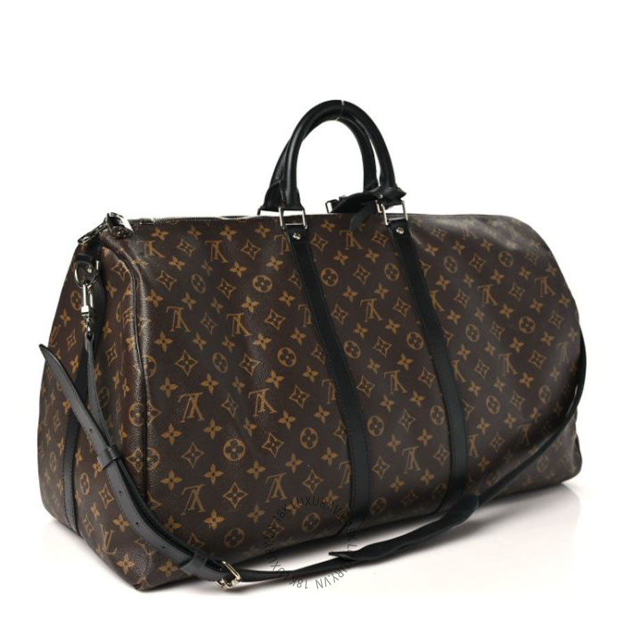 Túi trống Louis Vuitton Monogram Macassar Keepall Bandouliere 55 FPNG142