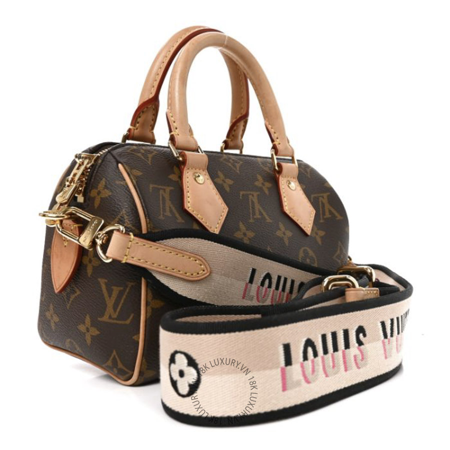 Túi Trống Louis Vuitton Monogram Speedy Bandouliere 20 Black NSBD510
