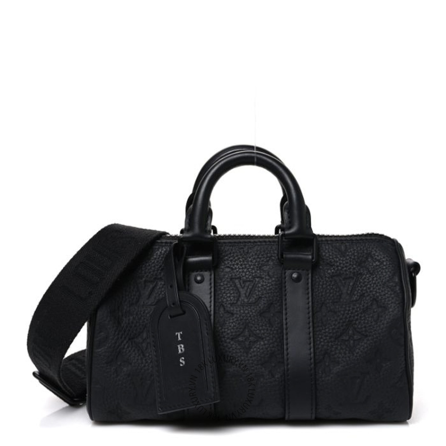 Túi Trống Louis Vuitton Monogram Taurillon Keepall Bandouliere 25 Black NSBD854