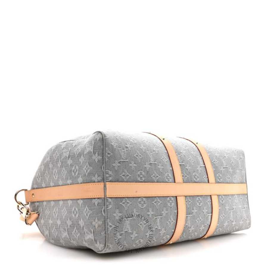 Túi trống LV Denim Monogram Studded Keepall Bandouliere 45 Cloudy Grey FPNG1262 8 Túi trống LV Denim Monogram Studded Keepall Bandouliere 45 Cloudy Grey FPNG1262