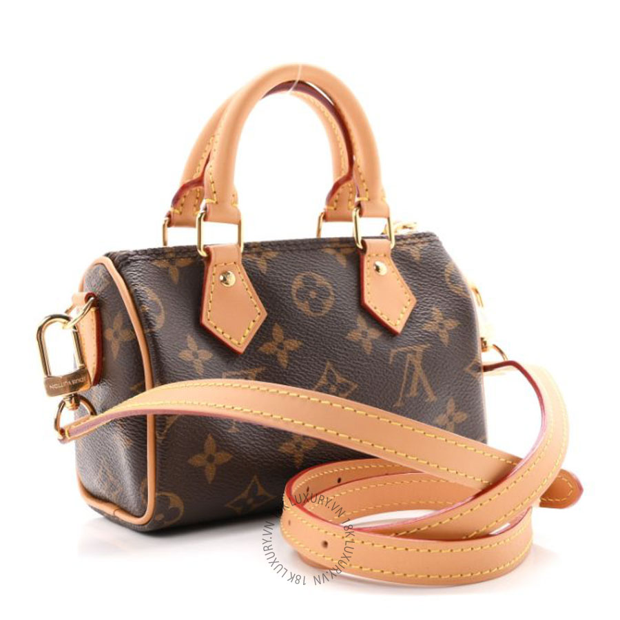 Túi trống mini đeo chéo LV Monogram Nano Speedy Bandouliere QWE849