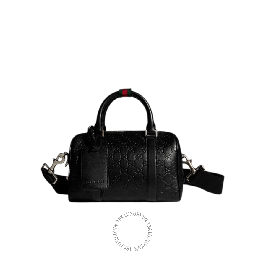 Túi Trống Xách Đeo Chéo Gucci GG Emblem small duffle bag 855789 AAFOM 1053 GFD482