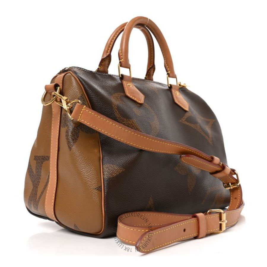 Túi Trống Xách Đeo Chéo Louis Vuitton Reverse Monogram Giant Speedy Bandouliere 30 QWE1490