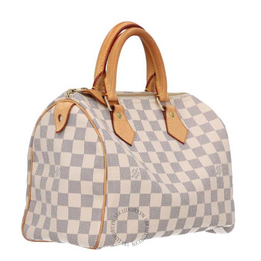 Túi trống xách đeo chéo LV Damier Azur Speedy 25 QWE981