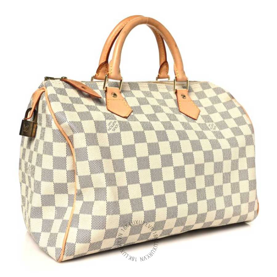 Túi trống xách đeo chéo LV Damier Azur Speedy 35 QWE995