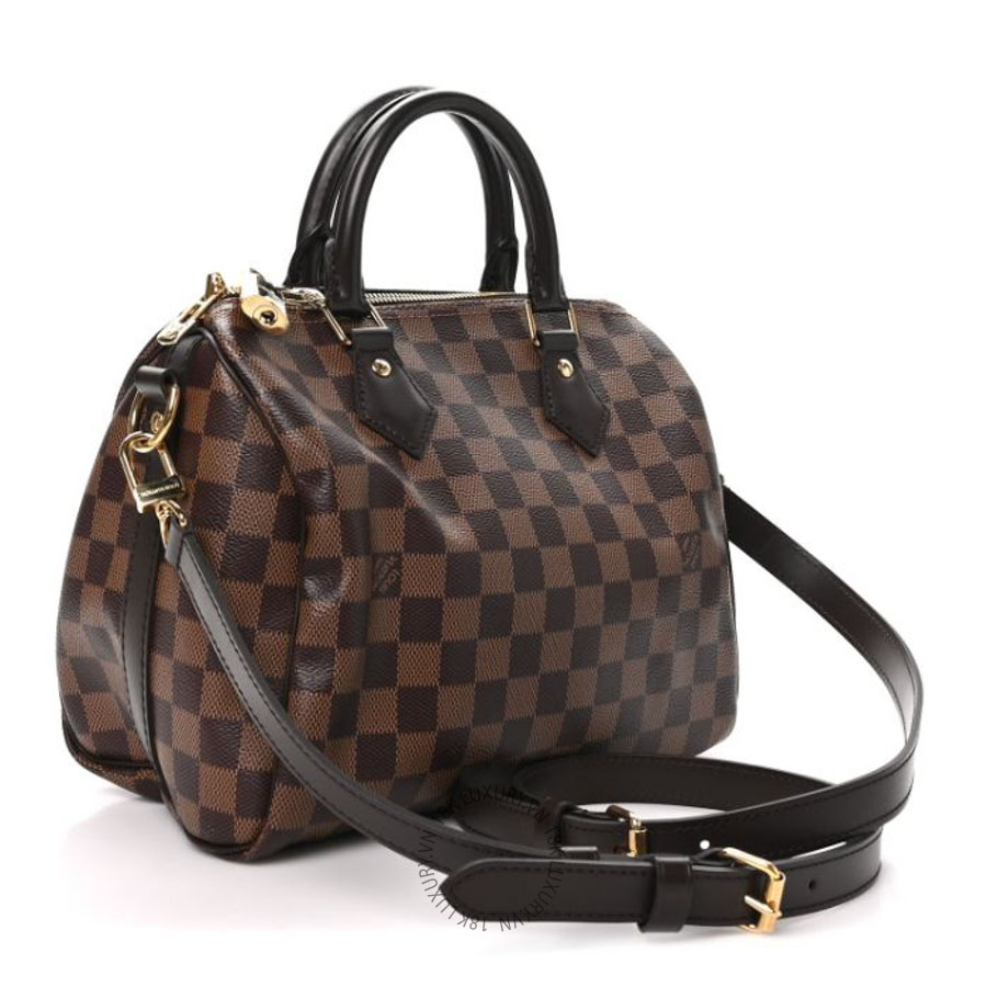 Túi trống xách đeo chéo LV Damier Ebene Speedy Bandouliere 25 QWE1163