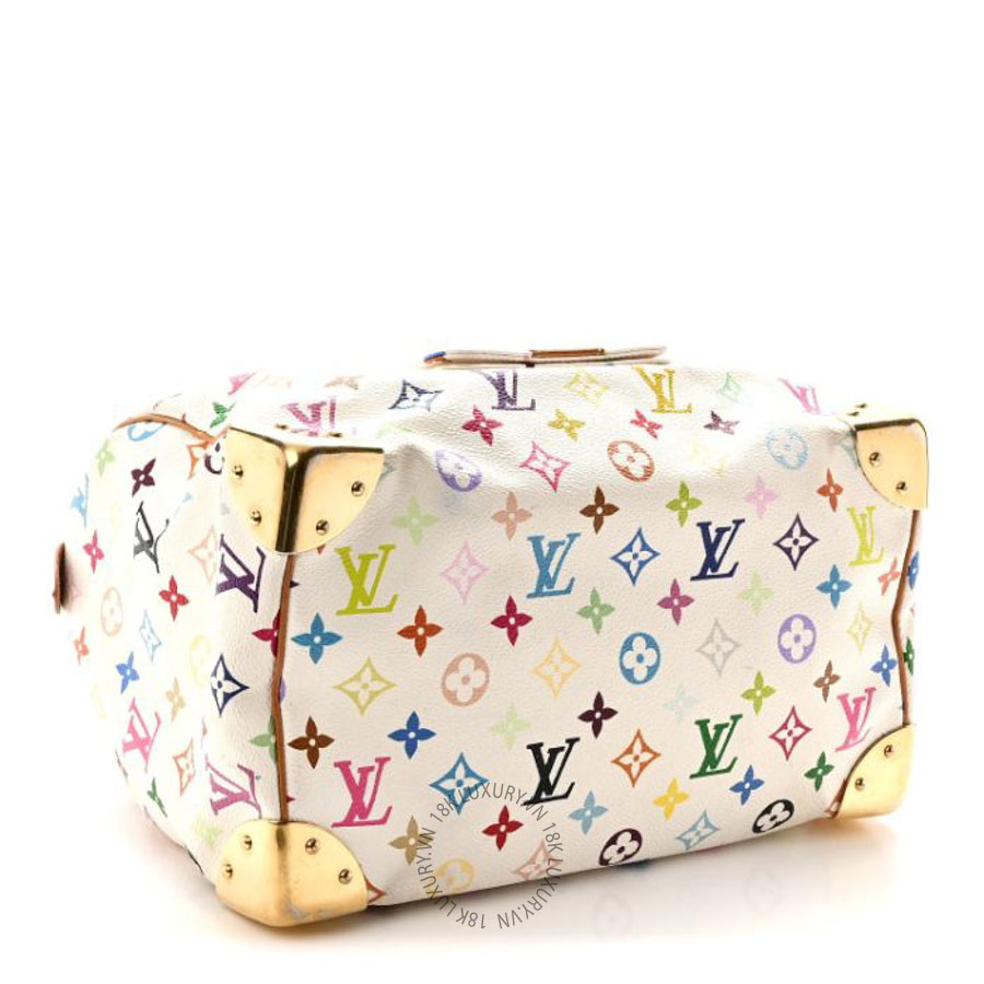 Túi trống xách đeo chéo LV Monogram Multicolor Speedy 30 White QWE987 8 Túi trống xách đeo chéo LV Monogram Multicolor Speedy 30 White QWE987
