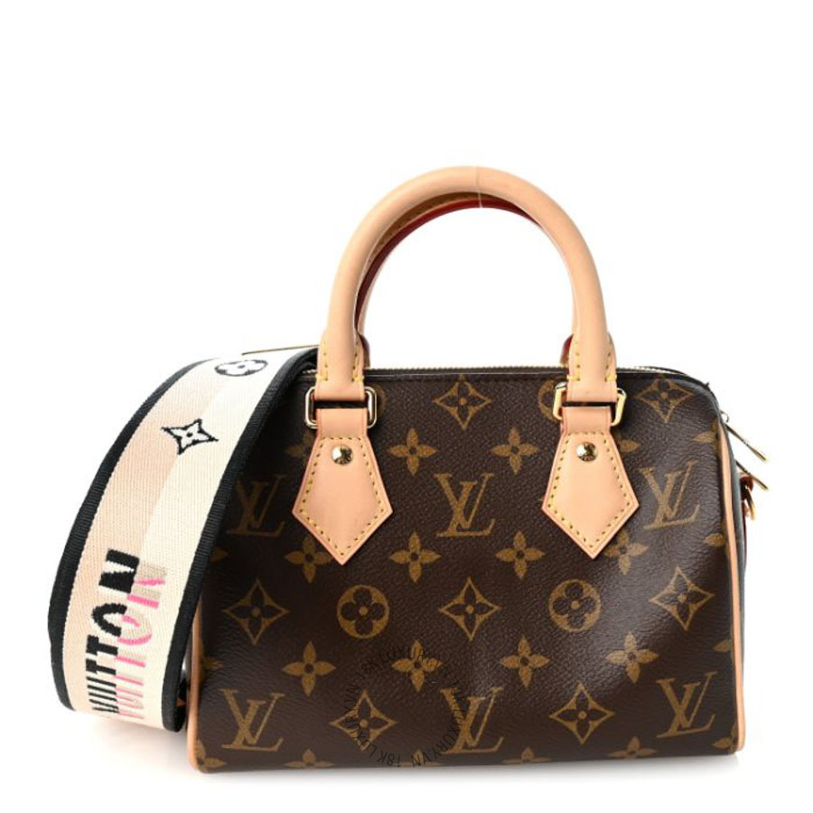Túi trống xách đeo chéo LV Monogram Speedy Bandouliere 20 Black QWE735