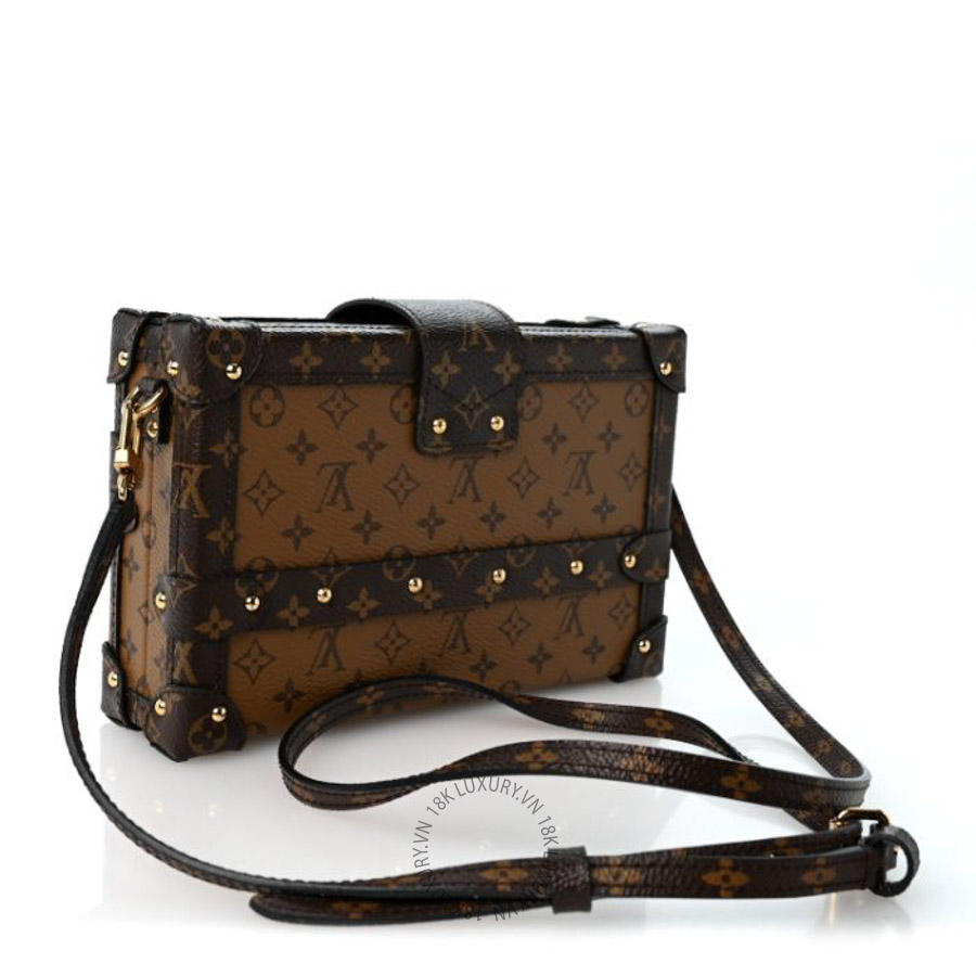Túi trunk đeo chéo Louis Vuitton Reverse Monogram Petite Malle QWE1100