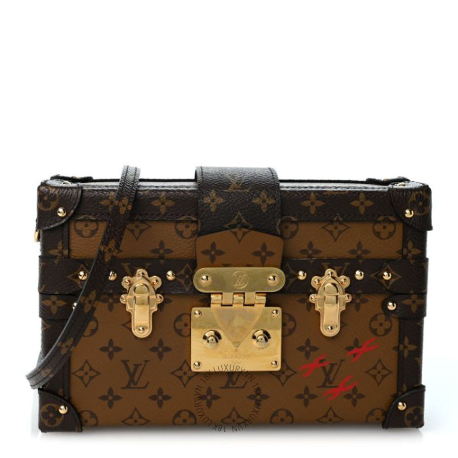Túi trunk đeo chéo Louis Vuitton Reverse Monogram Petite Malle QWE1100