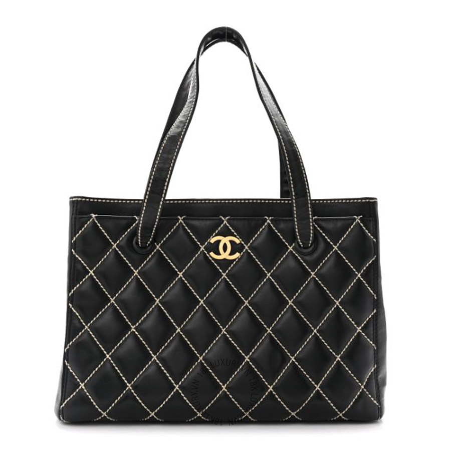 Túi xách Chanel Calfskin Wild Stitch Medium Tote Black FPTC047