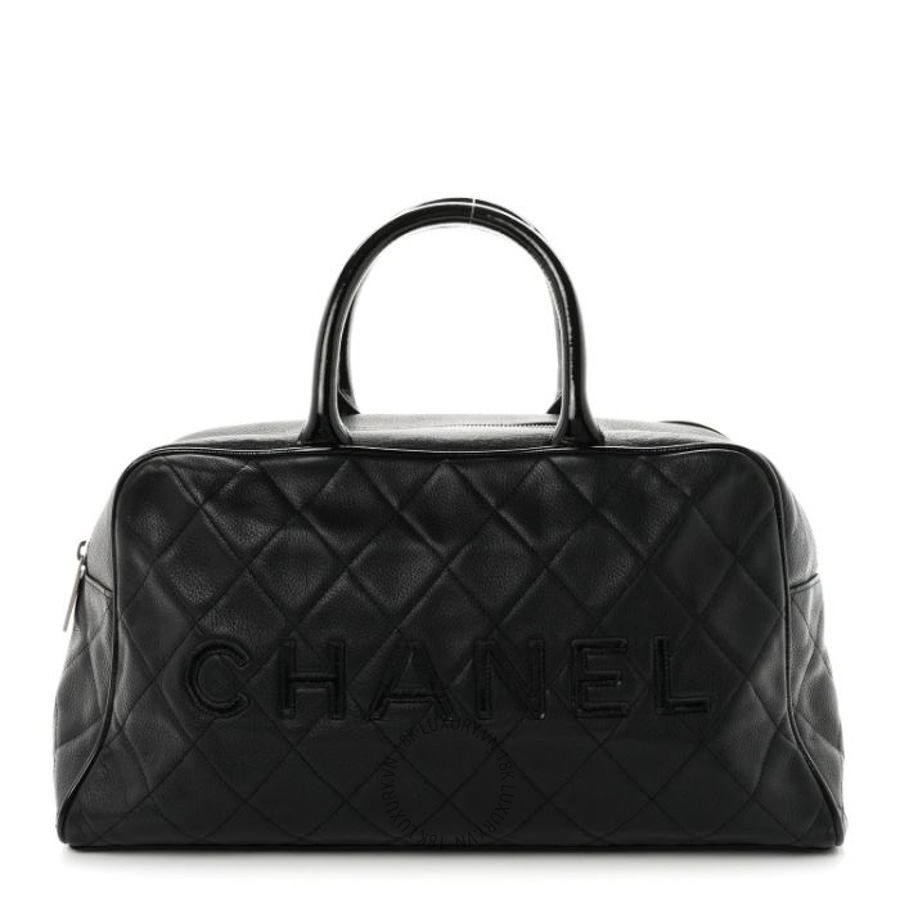 Túi Xách Chanel Caviar Patent Quilted Large Bowler Black CVB588