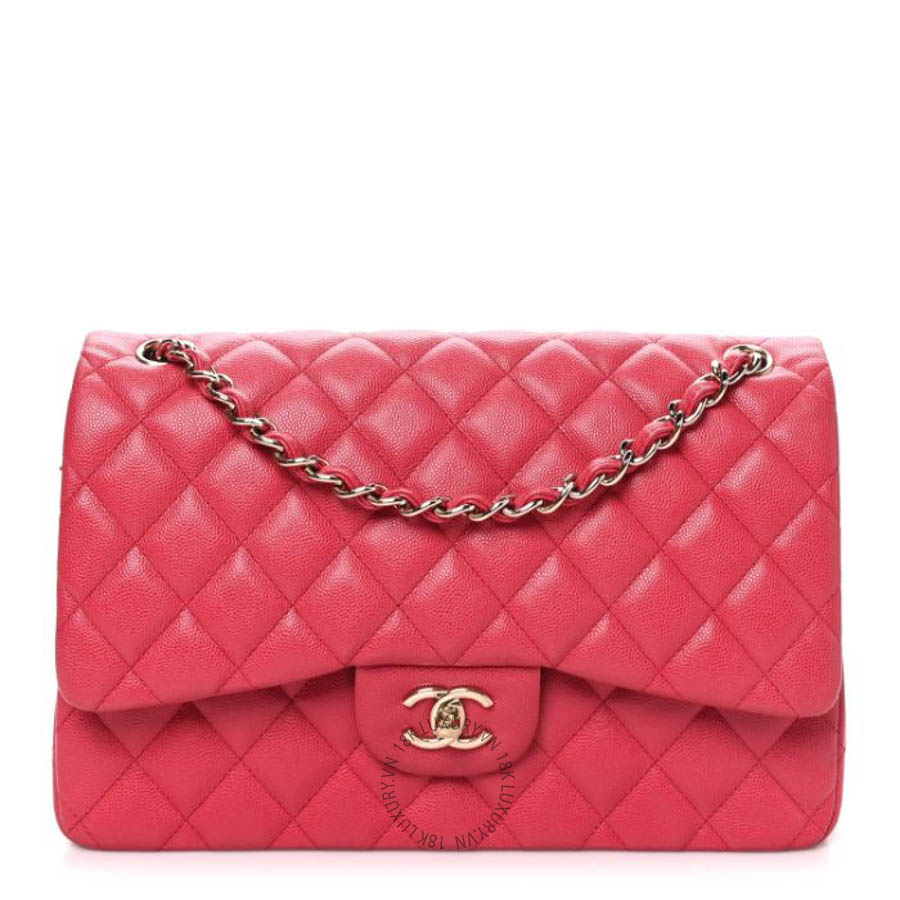 Túi xách Chanel Caviar Quilted Jumbo Double Flap Dark Pink FPTC1117