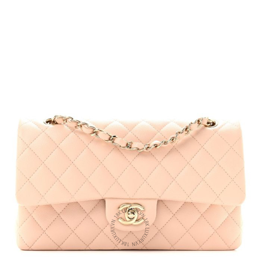 Túi xách Chanel Caviar Quilted Medium Double Flap Light Beige FPTC421