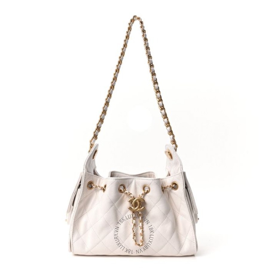 Túi Xách Chanel Caviar Quilted Mini Chanel 25 Handbag White CVB528