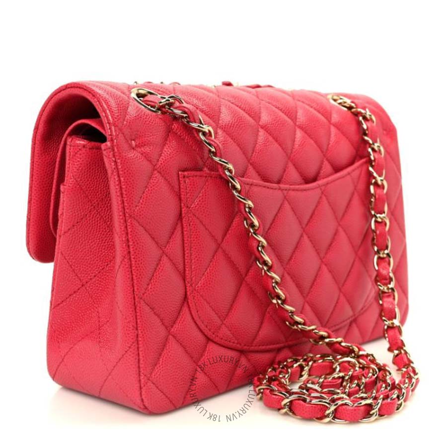 Túi xách Chanel Caviar Quilted Small Double Flap Dark Pink FPTC358