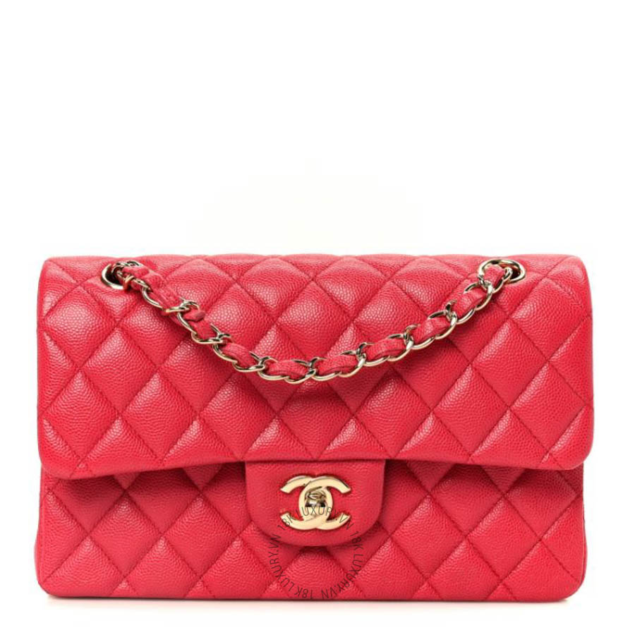 Túi xách Chanel Caviar Quilted Small Double Flap Dark Pink FPTC358