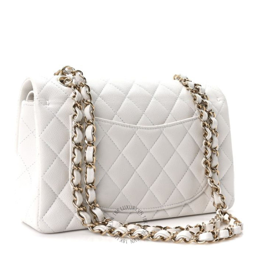Túi xách Chanel Caviar Quilted Small Double Flap White FPTC123