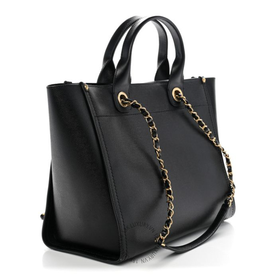 Túi Xách Chanel Caviar Small Studded Deauville Tote Black CVB743