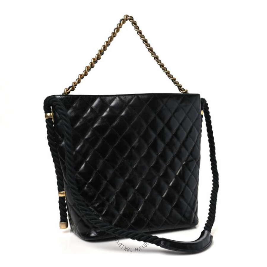 Túi Xách Chanel Crumpled Calfskin En Vogue Rope Hobo Bag Black CVB818