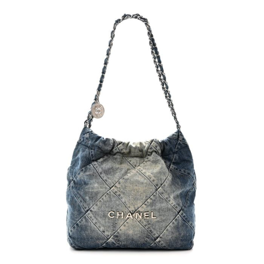 Túi Xách Chanel Denim Quilted Small Chanel 22 Blue CVB914