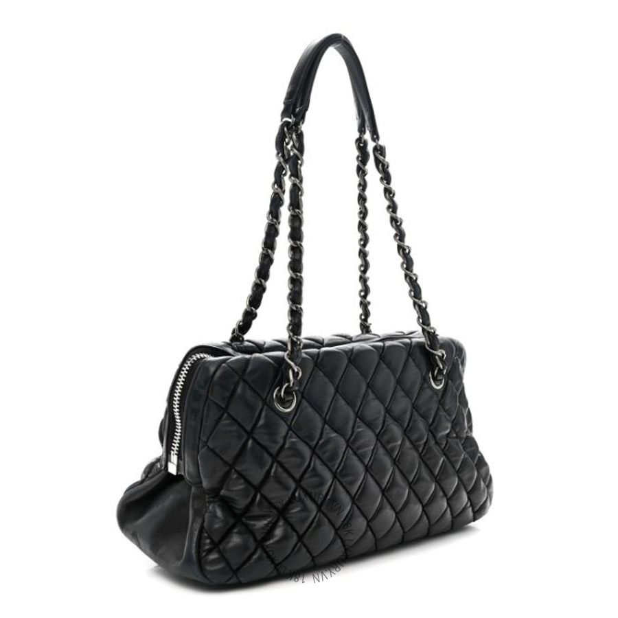 Túi xách Chanel Lambskin Bubble Quilt Small Double Bowling Bag Black FPTC1011