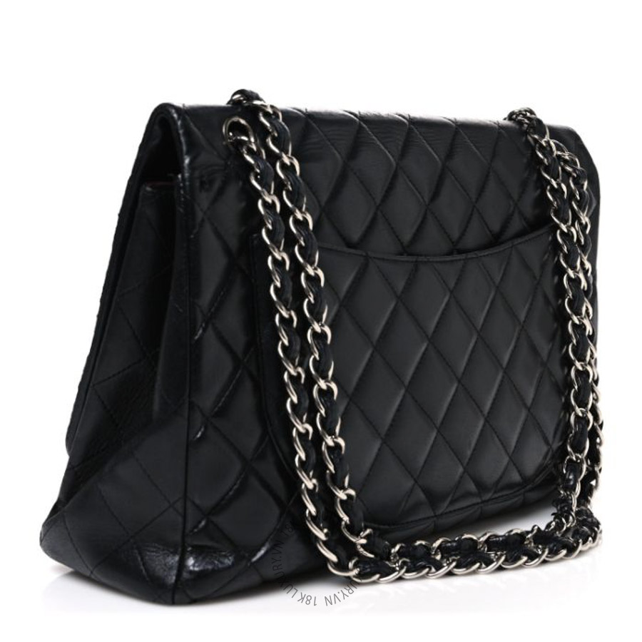Túi xách Chanel Lambskin Quilted Maxi Double Flap Black FPTC1023