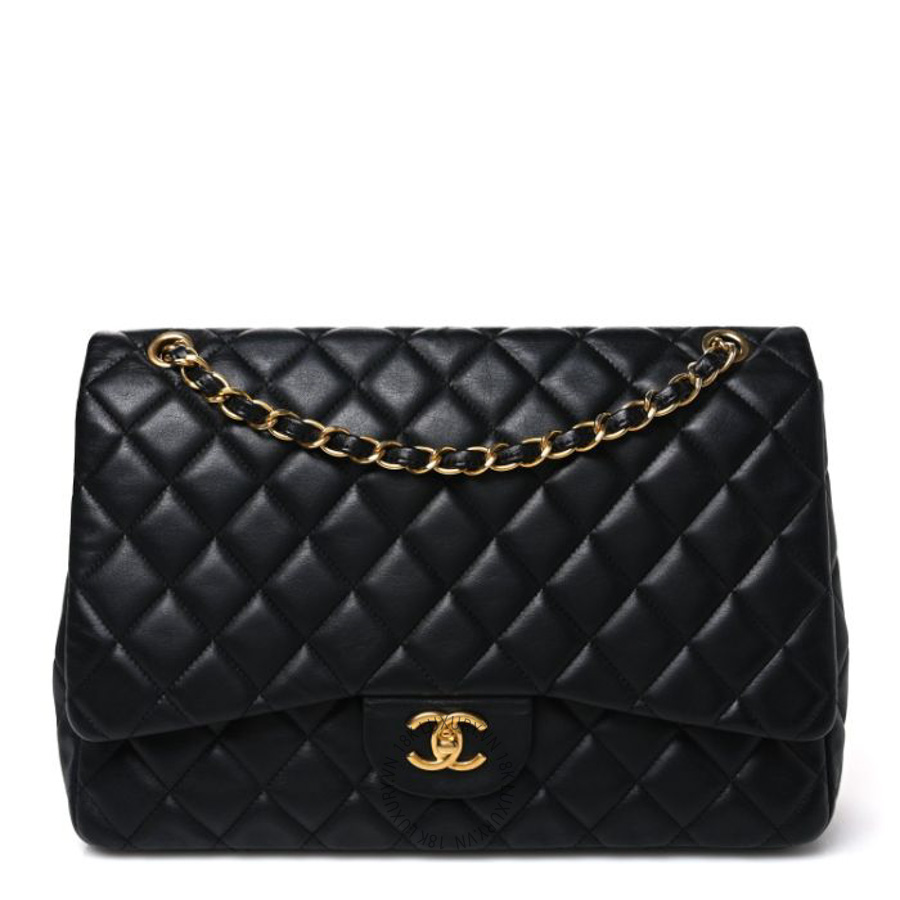 Túi xách Chanel Lambskin Quilted Maxi Single Flap Black FPTC749