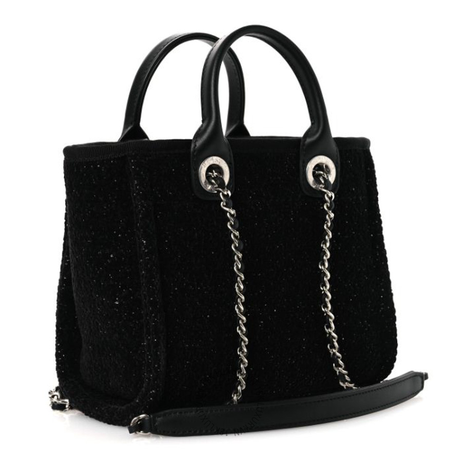 Túi Xách Chanel Lurex Canvas Mini Deauville Tote Black CVB1086