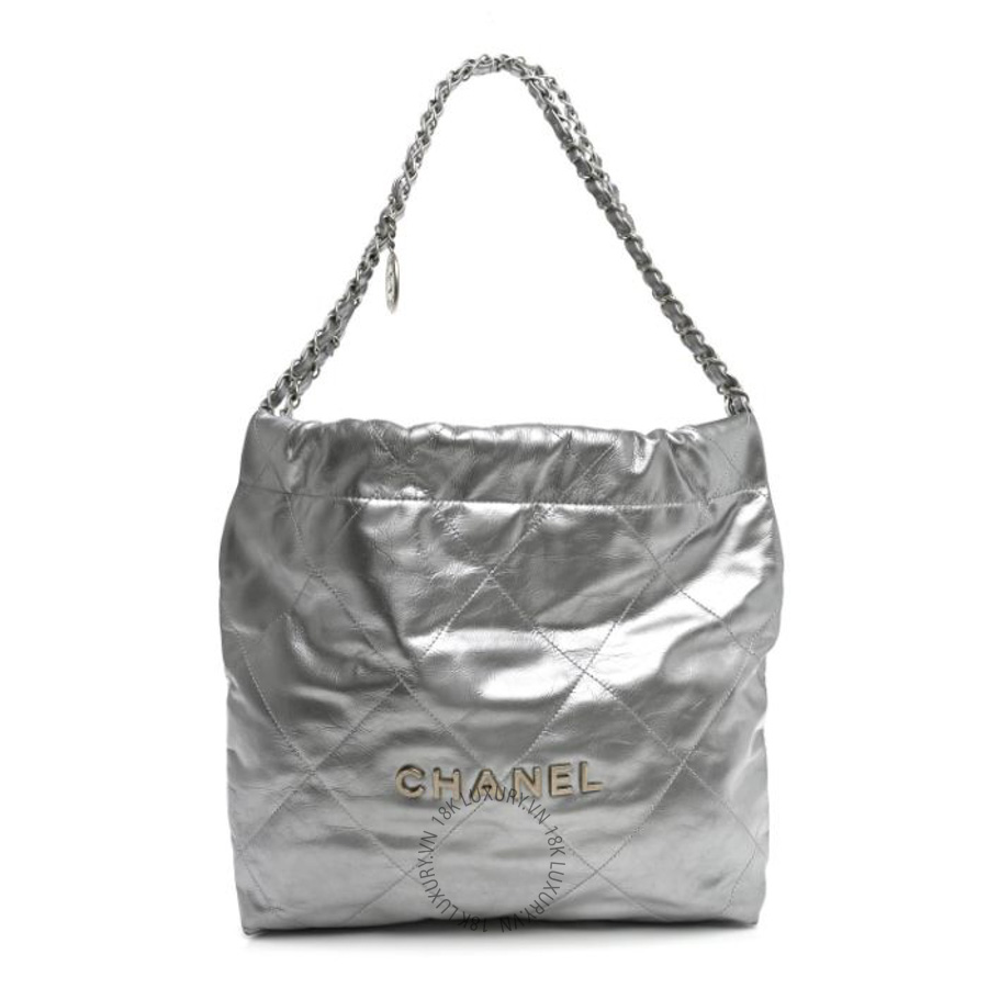 Túi Xách Chanel Metallic Calfskin Quilted Small Chanel 22 Silver CVB768