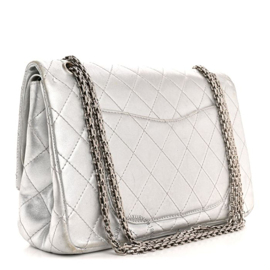 Túi xách Chanel Metallic Lambskin Quilted 2.55 Reissue 227 Flap Silver FPTC002