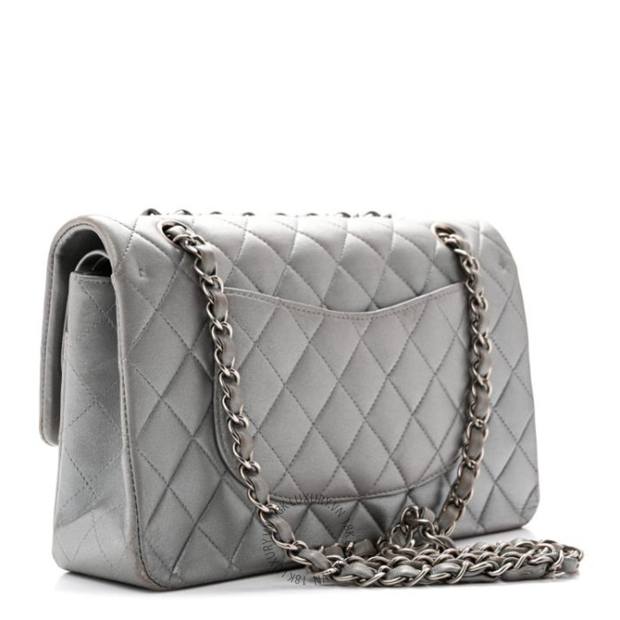 Túi xách Chanel Metallic Lambskin Quilted Medium Double Flap Silver FPTC052