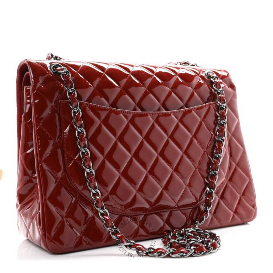 Túi xách Chanel Patent Quilted Maxi Double Flap Red FPTC291