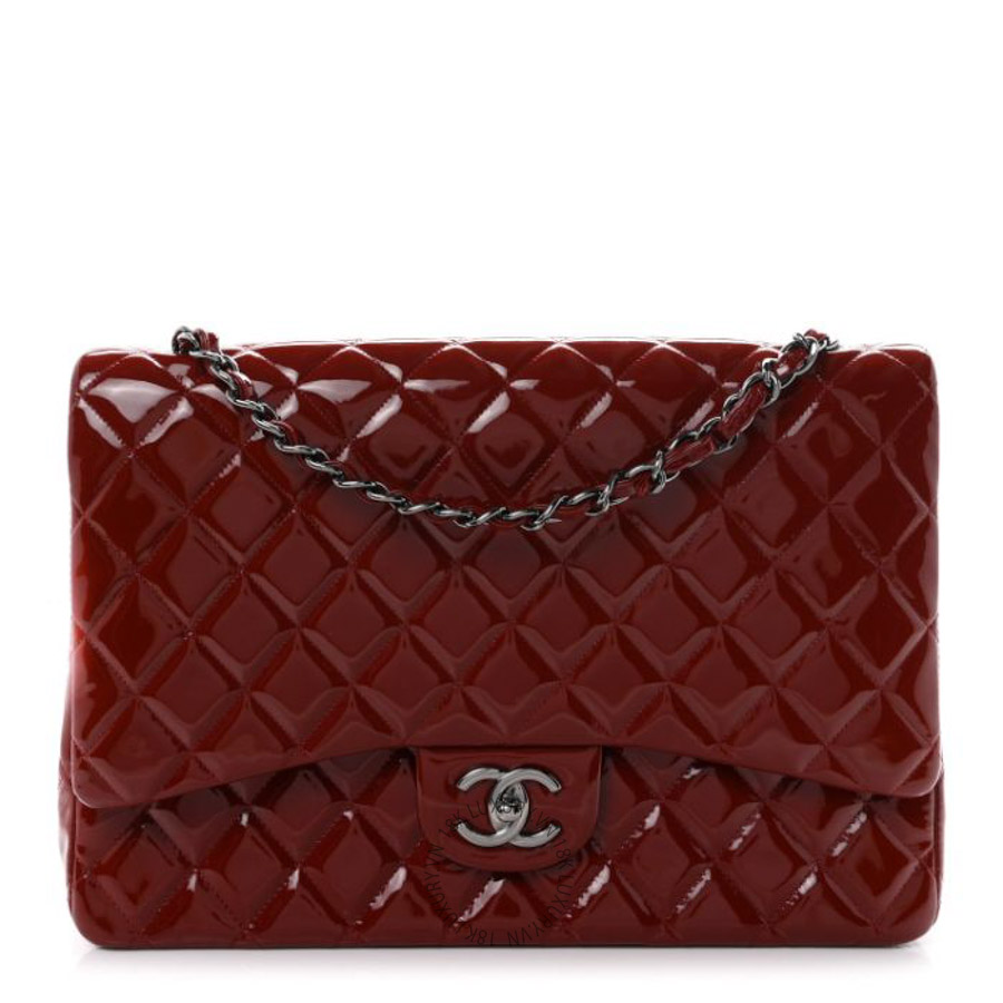 Túi xách Chanel Patent Quilted Maxi Double Flap Red FPTC291