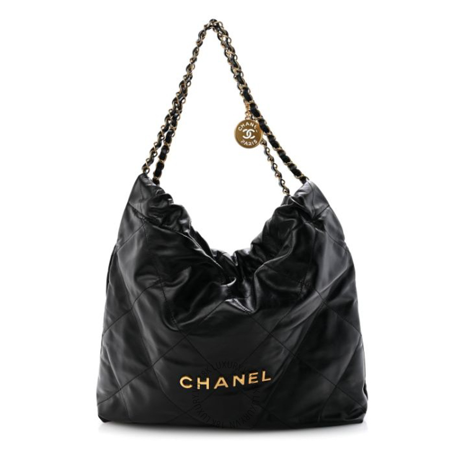 Túi Xách Chanel Shiny Calfskin Quilted Chanel 22 Black CVB1036