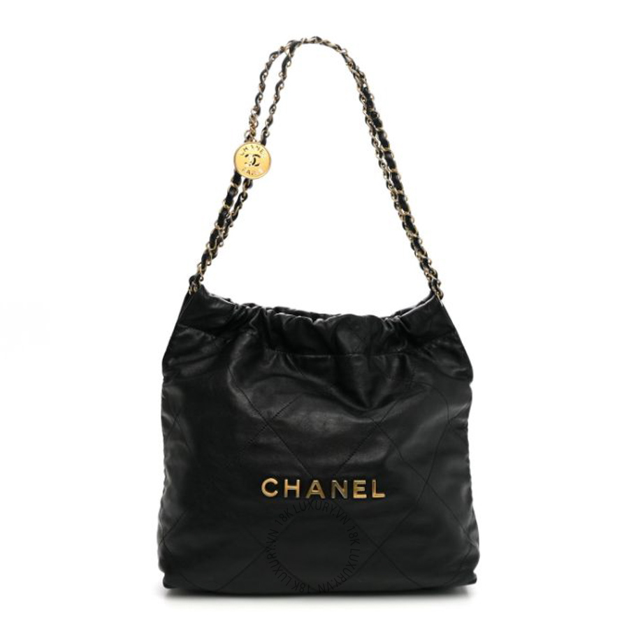 Túi Xách Chanel Shiny Calfskin Quilted Small Chanel 22 Black CVB369