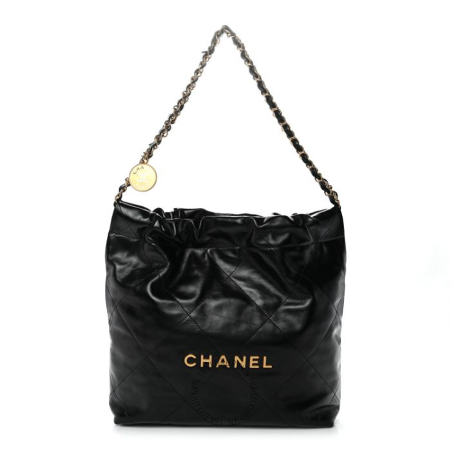 Túi Xách Chanel Shiny Calfskin Quilted Small Chanel 22 Black CVB467