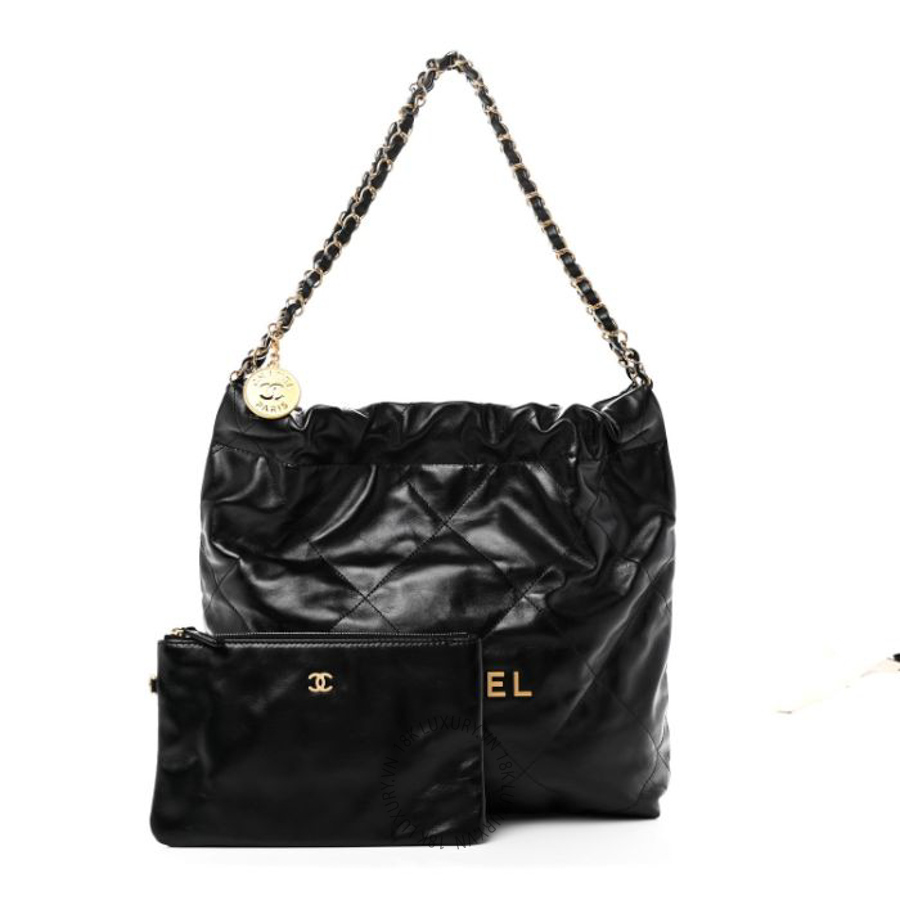 Túi Xách Chanel Shiny Calfskin Quilted Small Chanel 22 Black CVB494