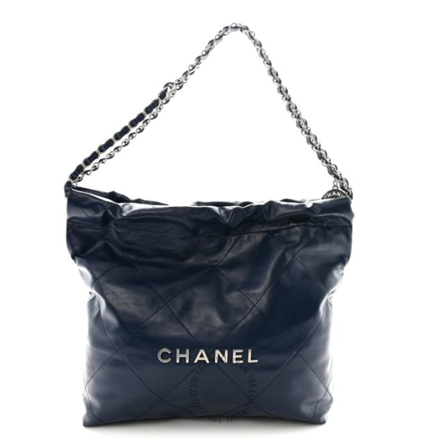 Túi Xách Chanel Shiny Calfskin Quilted Small Chanel 22 Navy CVB031