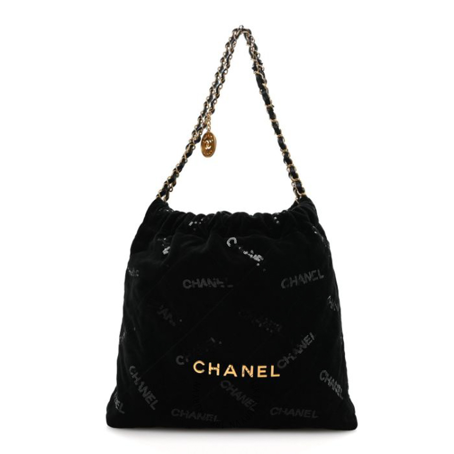 Túi Xách Chanel Velvet Sequin Quilted Chanel 22 Black CVB644