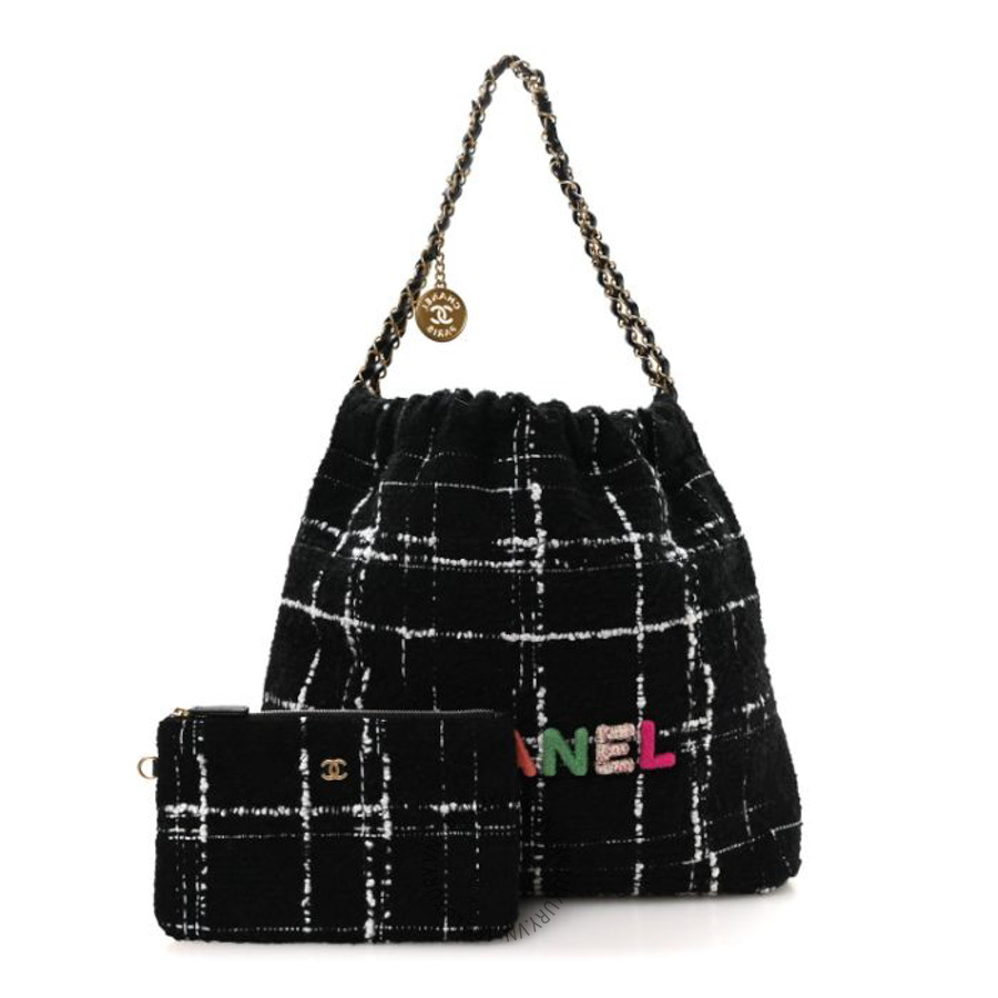 Túi Xách Chanel Wool Tweed Quilted Small Chanel 22 Black Multicolor CVB1042