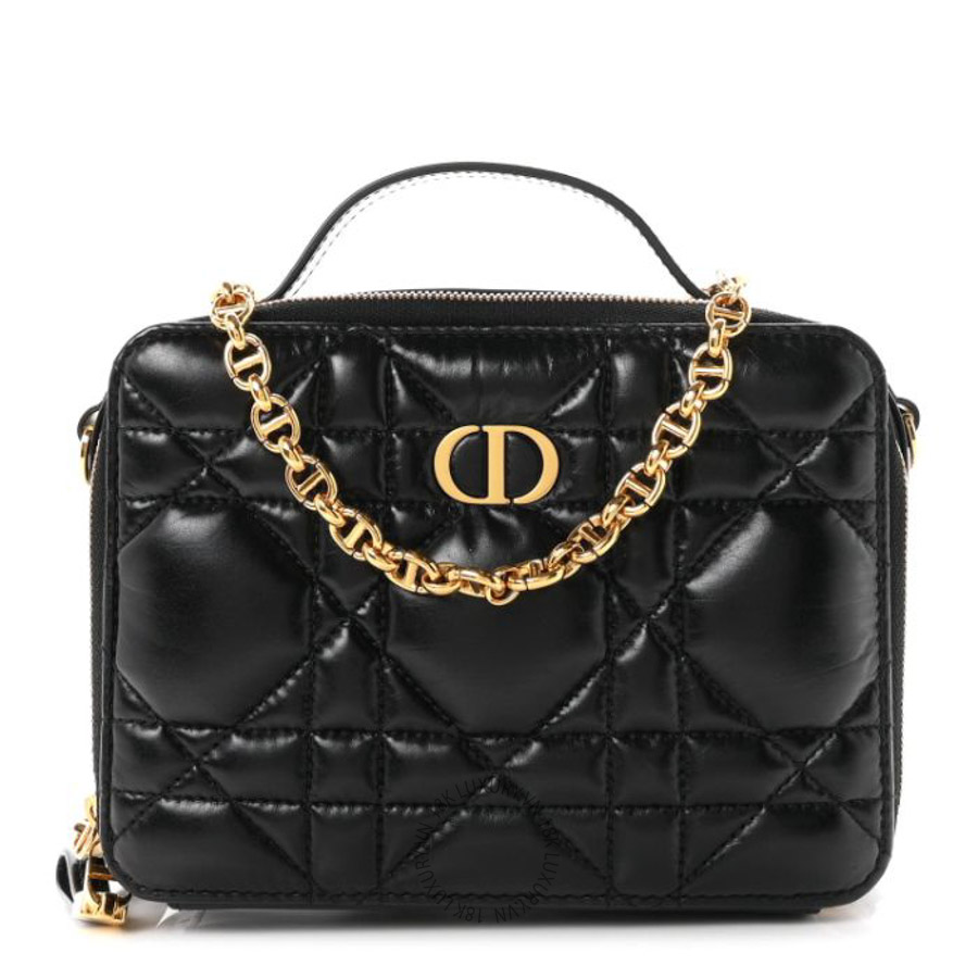Túi xách Christian Dior Calfskin Macrocannage Caro Box Bag Black FPTD004