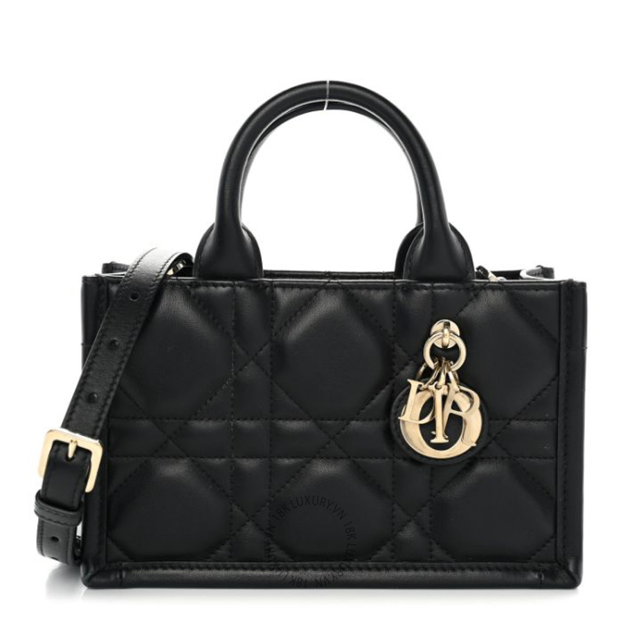 Túi xách Christian Dior Calfskin Macrocannage Mini Book Tote Black DIO276