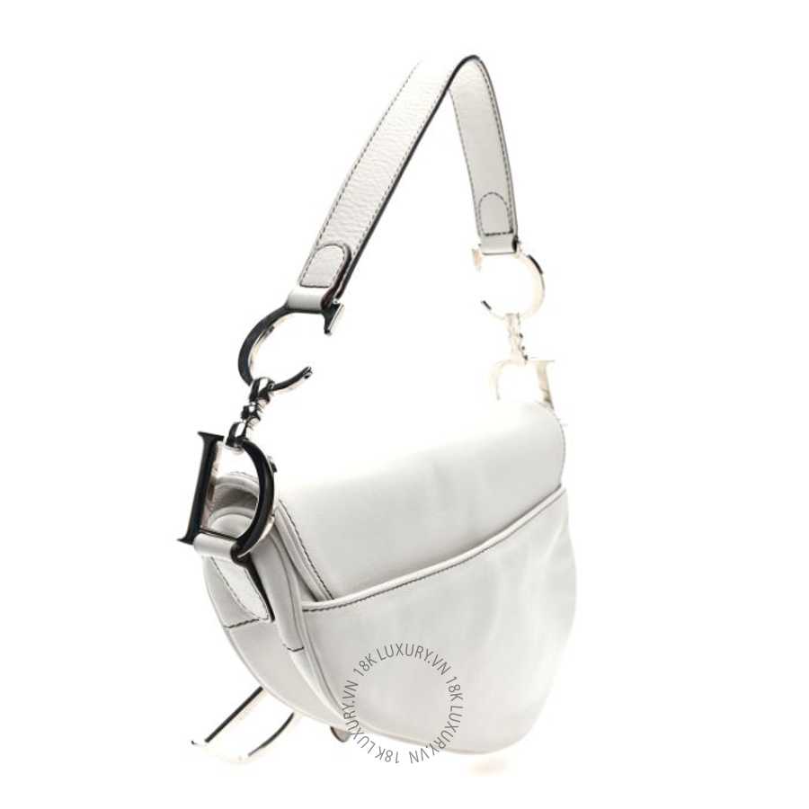 Túi xách Christian Dior Calfskin Saddle Bag White FPTD090