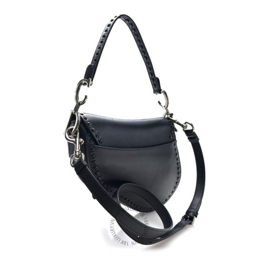 Túi xách Christian Dior Calfskin Studded Saddle Bag With Strap Black FPTD182