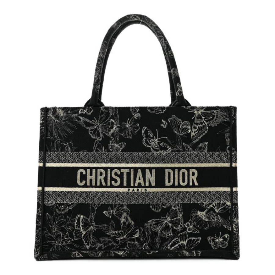 Túi xách Christian Dior Canvas Embroidered Medium New York Butterfly Book Tote Black DIO103