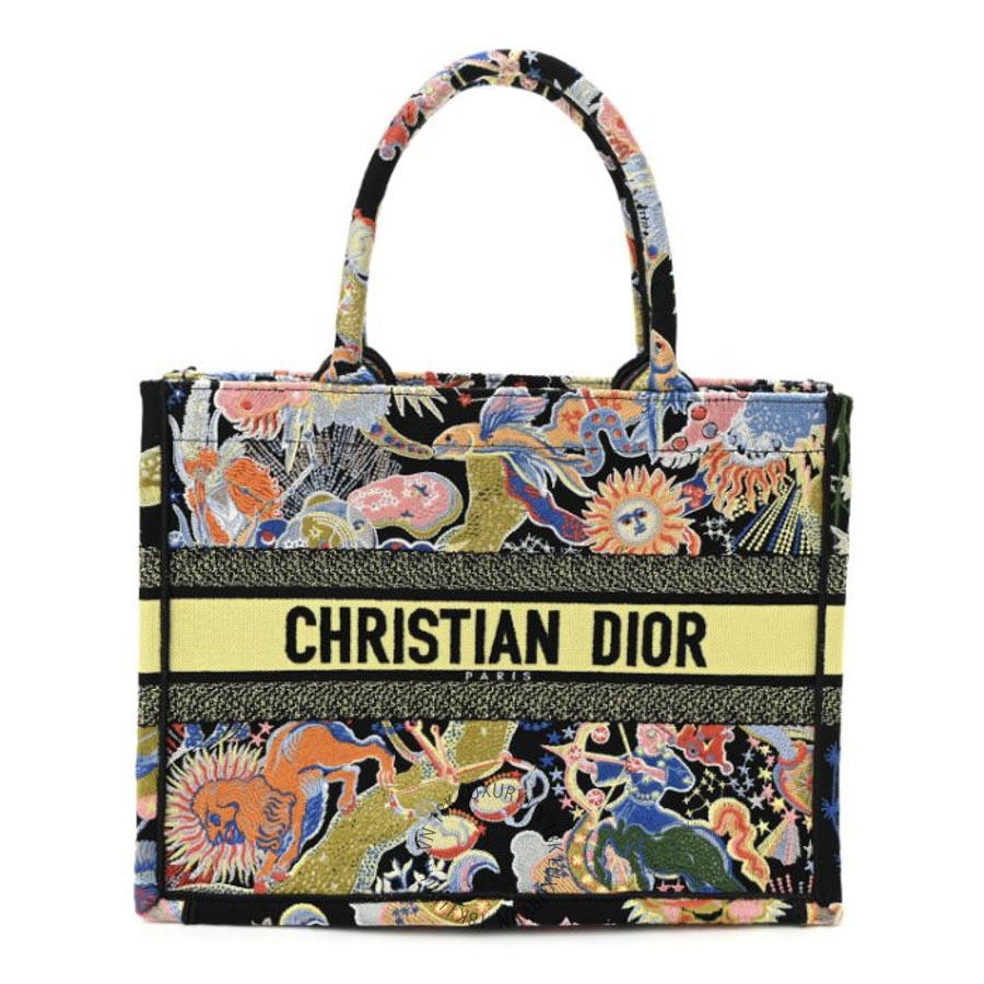 Túi Xách Christian Dior Canvas Zodiac Fantastico Embroidered Medium Book Tote Black Multicolor SPSS025