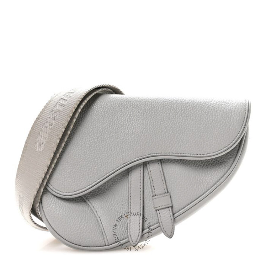 Túi xách Christian Dior Grained Calfskin Mens Mini Saddle Bag Gray FPTD284